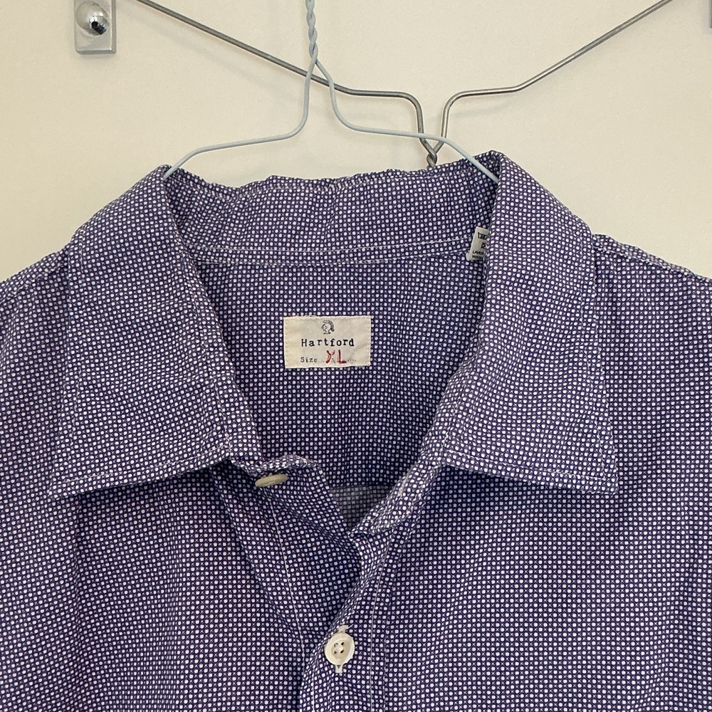 Hartford Men's Patterned Light Purple Button Down Shirt
